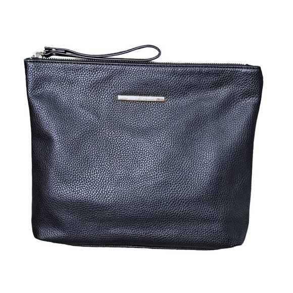 Steve Madden Handbags - Steve Madden Zip Top Big Black Wristlet Clutch Bag